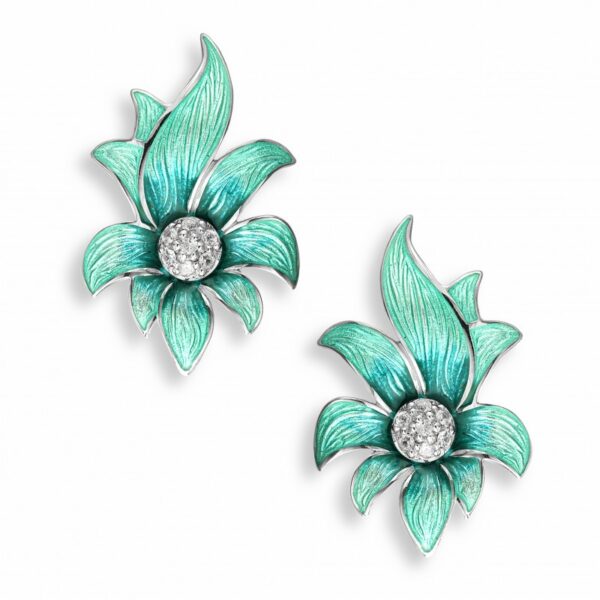 Image of nicole barr silver & enamel earrings