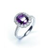 18ct White Gold Purple Sapphire & Diamond Ring