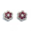 18ct White Gold Ruby & Diamond Earrings