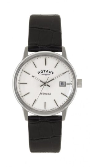 Rotary - Mens Avenger White Dial Black Strap Watch