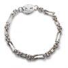 Image of handmade 2 bars gate and lock bracelet in sterling silver