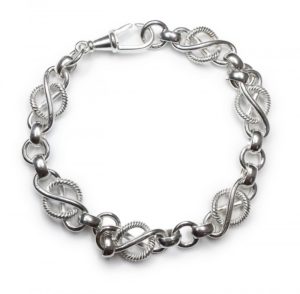 Image of handmade multi intertwined bracelet in sterling silver