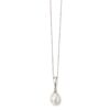 9ct White Gold Pearl & Diamond Pendant