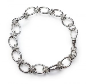 Image of handmade hoop chain bracelet in sterling silver