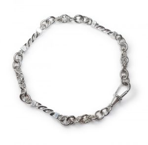 Image of handmade twist chain bracelet in sterling silver