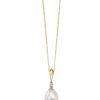 9ct Yellow Gold Pearl & Diamond Pendant