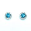 18ct White Gold Blue Topaz & Diamond Earrings