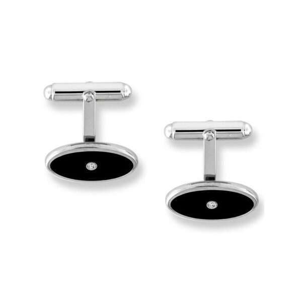 Image of nicole barr silver & enamel cufflinks
