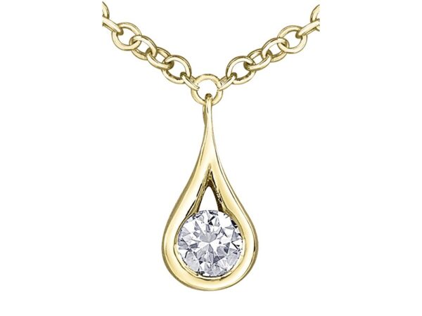 9ct Yellow Gold Diamond Pendant