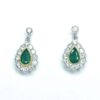 18ct White Gold Emerald & Diamond Earrings