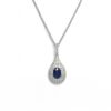 18ct White Gold Sapphire And Diamond Pendant