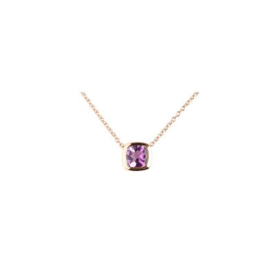 Silver With Rose Gold Gilding Amethyst Pendant