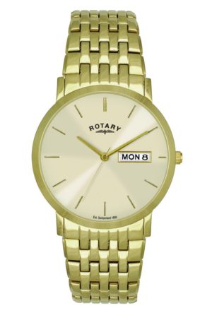 Rotary Gents Gold Pvd Stainless Steel Bracelet Watch