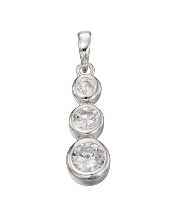 An image of TRIPLE CUBIC ZIRCONIA DROP PENDANT
