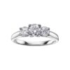 18ct While Gold Diamond Ring – w/3 Maple Leaf Diamonds