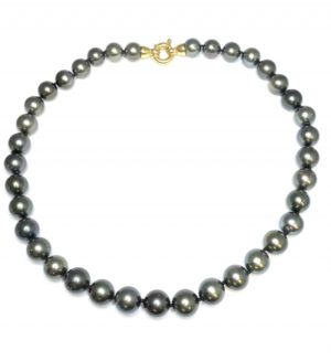 Image of tahitian south sea black pearls necklace