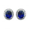 A photograph of 18ct White gold Sapphire & Diamond Stud Earrings