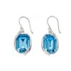 Aqua Swarovski Ribbon Detail Earrings