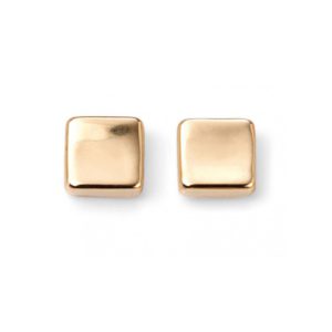 9ct Yellow Gold Cube Stud Earring