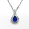 Image of tanzanite & diamond pendant in 18ct white gold