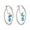 Silver Cubic Zirconia Hoop Earrings