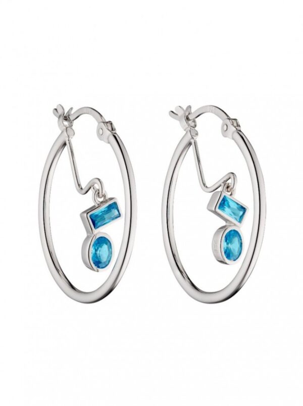 Silver Cubic Zirconia Hoop Earrings