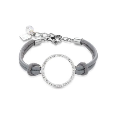 Coeur De Lion Pavé Crystal Circle Nappa Leather Bracelet