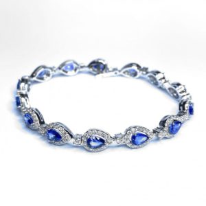 Image of sapphire and diamond bracelet in 18ct white gold