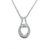 Image of moonstone & diamonds pendant in 18ct white gold