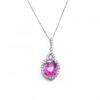 Image of pink tourmaline & diamonds pendant in 18ct white gold