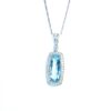18ct White Gold Aquamarine & Diamond Pendant
