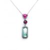 Image of tourmaline & diamonds pendant in 18ct white gold