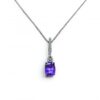 Image of tanzanite & diamond pendant in 18ct white gold