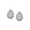 9ct White Gold Pear Shaped Diamond Earring
