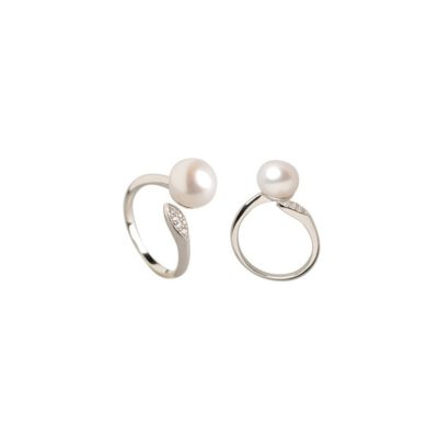 Silver Pearl & Zirconia Ring