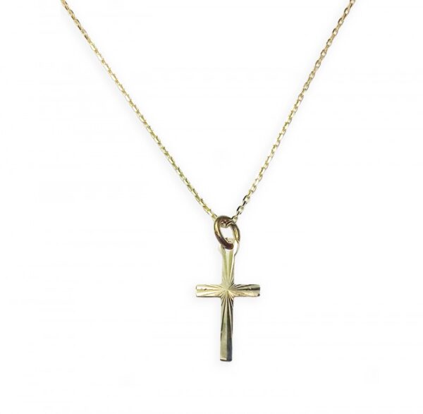 Image of 9ct yellow gold cross & chain