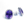 18ct White Gold Amethyst & Diamond Earrings