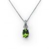 Image of peridot & diamond oval pendant in 9ct yellow gold