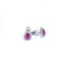 18ct White Gold Pink Tourmaline & Diamond Earrings