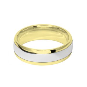Image of 7mm 9ct two colour gold court shape wedding ring band