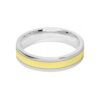 Image of 5mm 9ct two colour gold court shape wedding ring band