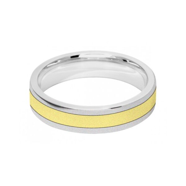 Image of 5mm 9ct two colour gold court shape wedding ring band