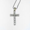 Image of second hand 18ct white gold diamond cross necklace, 1.00ct