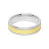 Image of 6mm 9ct two colour gold court shape wedding ring band