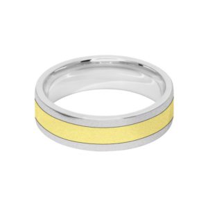 Image of 6mm 9ct two colour gold court shape wedding ring band