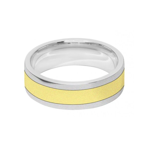 Image of 7mm 9ct two colour gold court shape wedding ring band