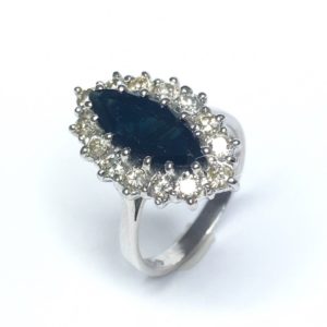 Image of second hand sapphire & diamond ring in 18ct white gold