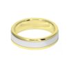 Image of 6mm 9ct two colour gold court shape wedding ring band