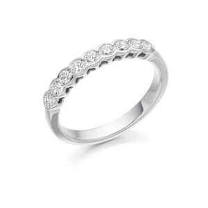 Image of rub over set diamond wedding ring, 0.50ct
