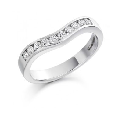 Curved Diamond Wedding Ring, 0.33ct